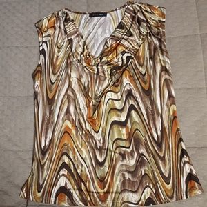 Abstract Cowl Neckline Shirt
